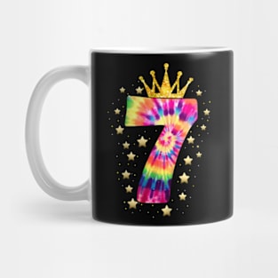 Colorful Tie Dye Number Year Old Girls 7th Birthday Mug